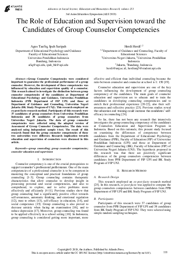 (PDF) The Role of Education and Supervision toward the