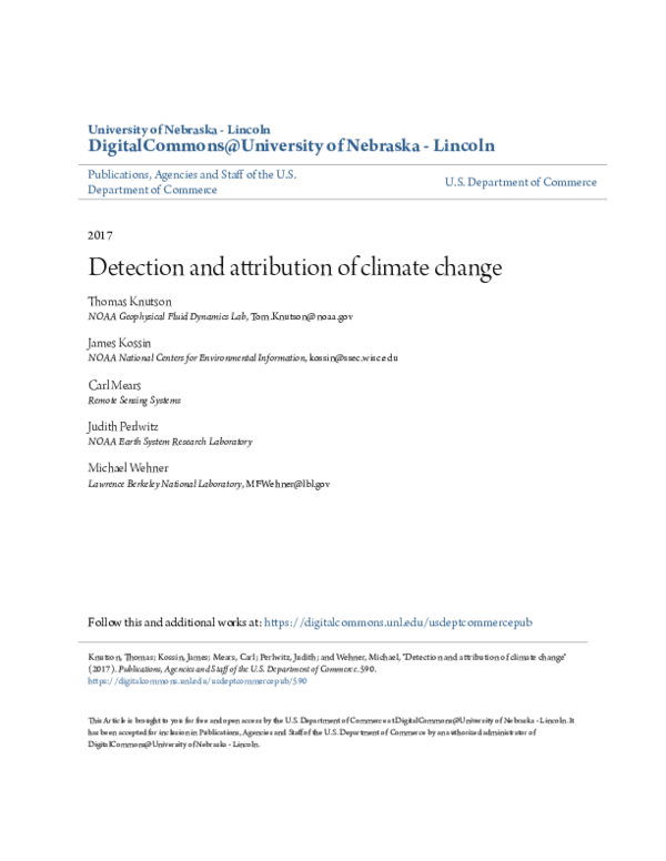 (PDF) Detection and attribution of climate change