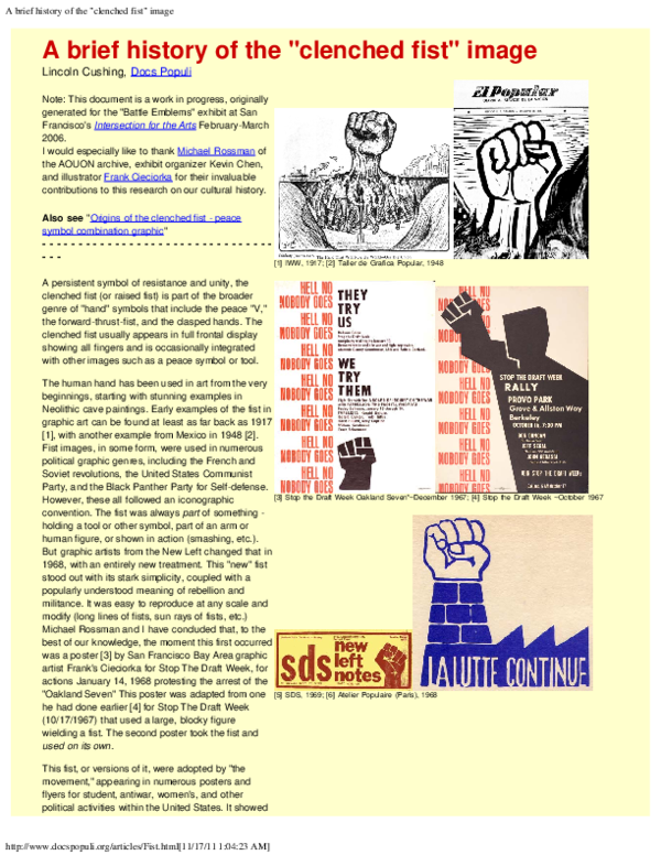 (PDF) A brief history of the " clenched fist " image