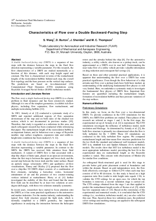 (PDF) Characteristics of Flow over a Double Backward-Facing Step