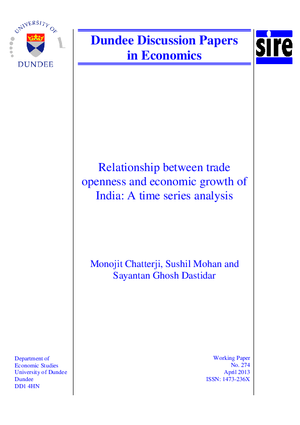 (PDF) Relationship Between Trade Openness and Economic Growth of India ...