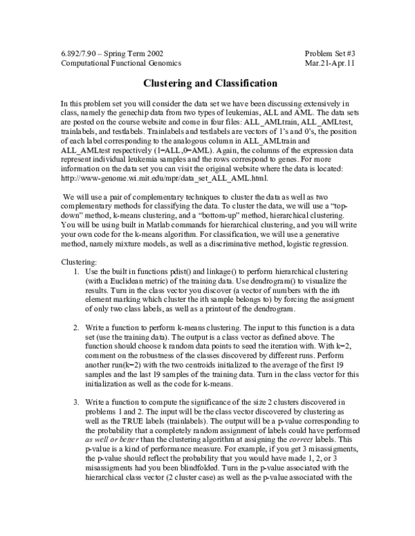 (PDF) Clustering and Classification