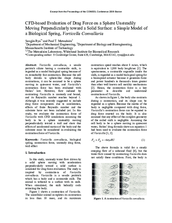 (PDF) CFD-based Evaluation of Drag Force on a Sphere Unsteadily Moving ...