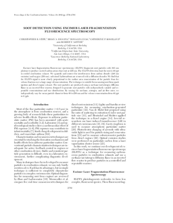 (PDF) Soot detection using excimer laser fragmentation fluorescence ...