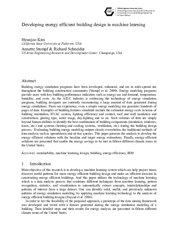(PDF) Developing energy efficient building design in machine learning