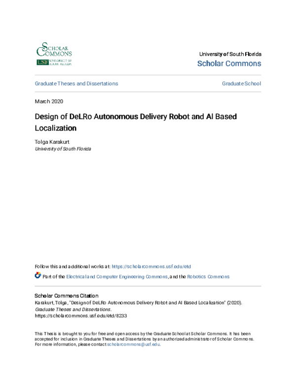 (PDF) Design of DeLRo Autonomous Delivery Robot and AI Based Localization