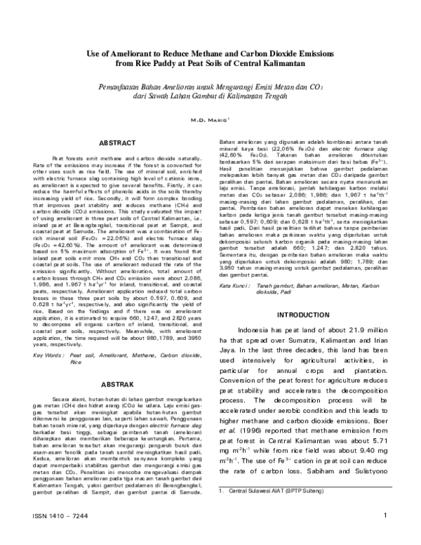 (PDF) Use of Ameliorant to Reduce Methane and Carbon Dioxide Emissions ...