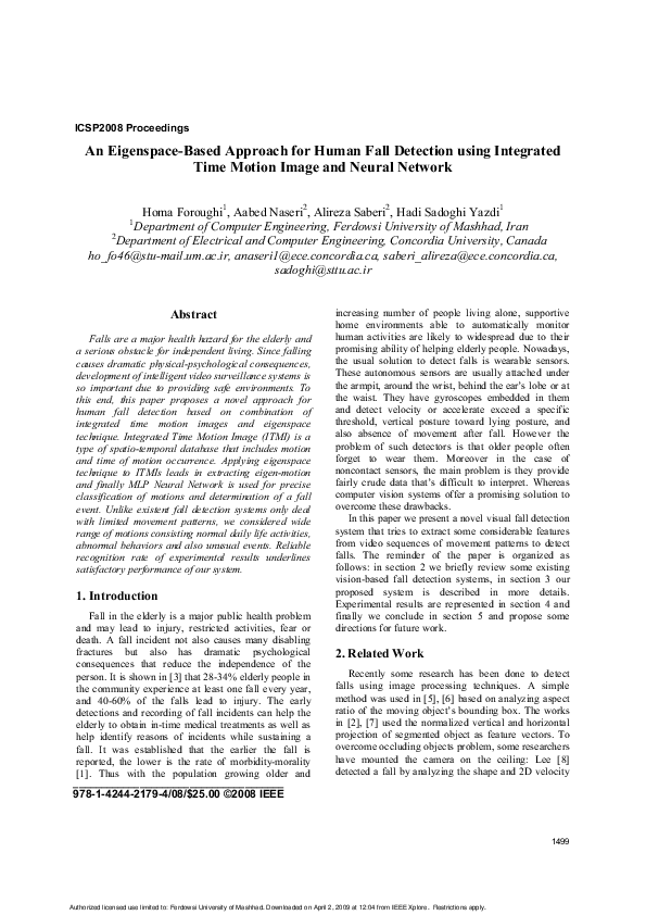 (PDF) An eigenspace-based approach for human fall detection using ...