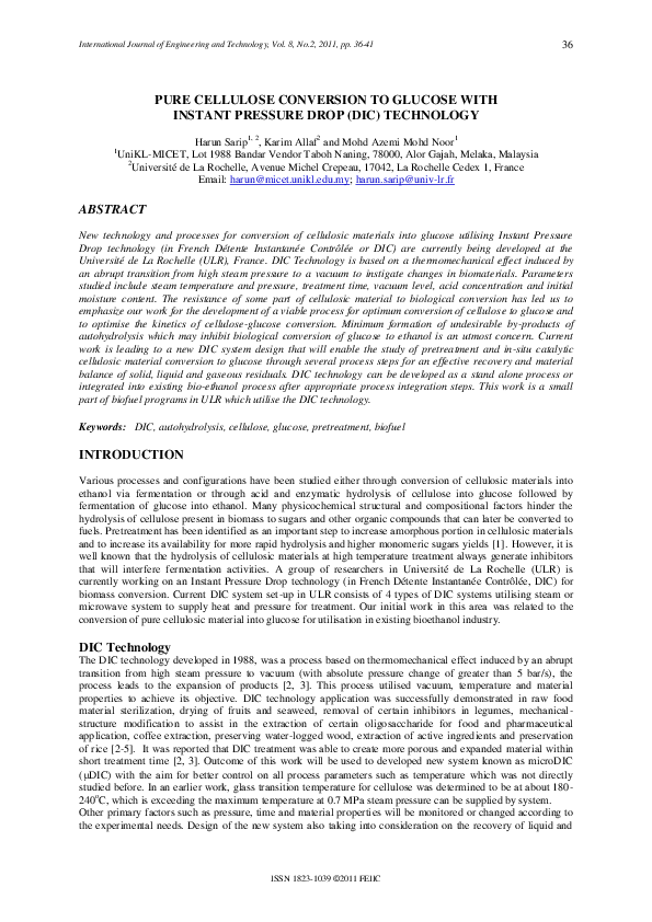 (PDF) Pure Cellulose Conversion to Glucose with Instant Pressure Drop ...