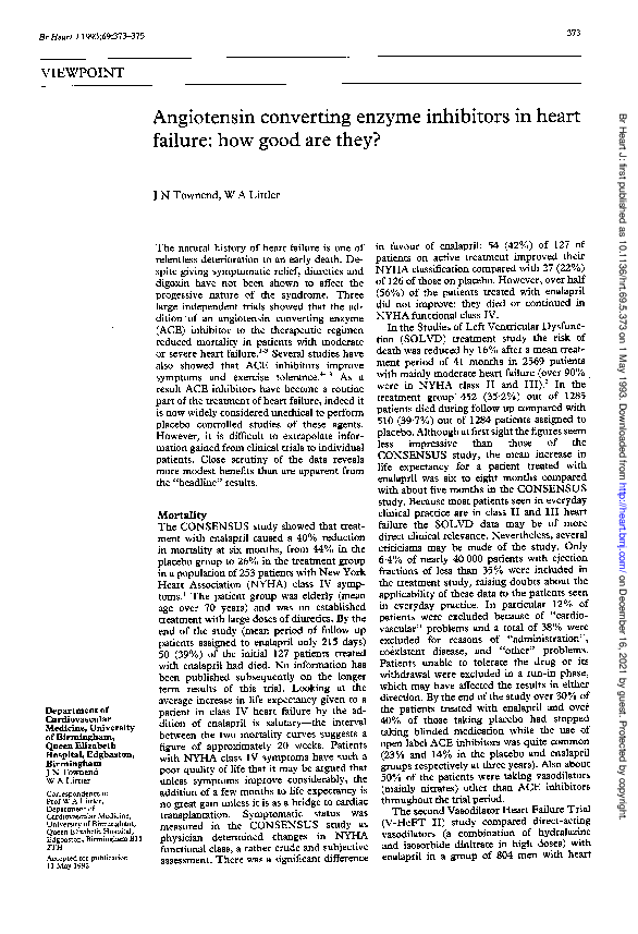 (PDF) Angiotensin converting enzyme inhibitors in heart failure: how ...