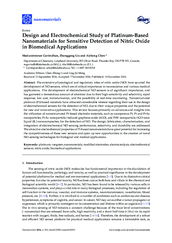 (PDF) Design and Electrochemical Study of Platinum-Based Nanomaterials ...