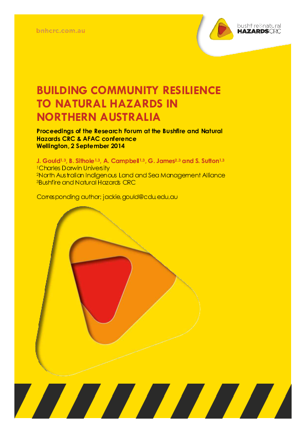 (PDF) Building Community Resilience to Natural Hazards in Northern ...