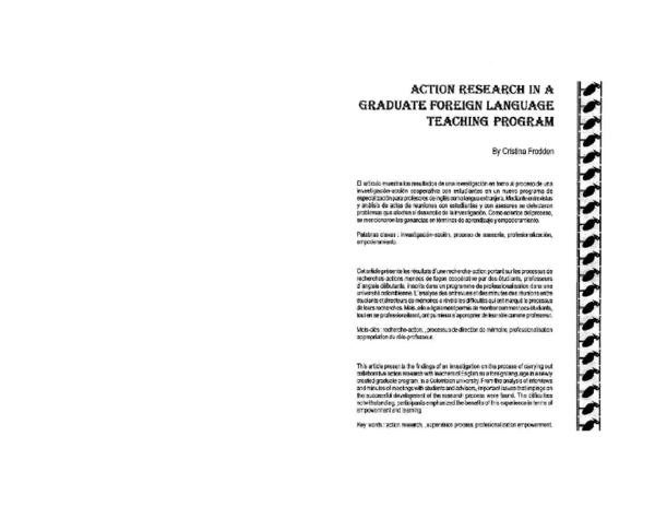 (PDF) Action Research in a Graduate Foreign Language Teaching Program