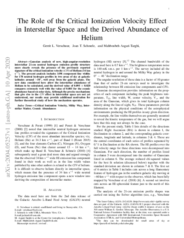 (PDF) The Role of the Critical Ionization Velocity Effect in ...