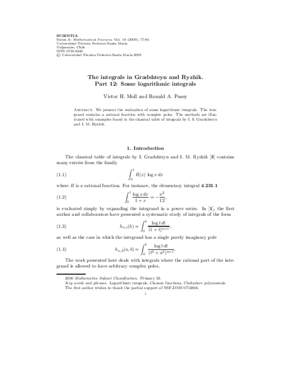  pdf the integrals in gradshteyn and ryzhik part 12 some logarithmic