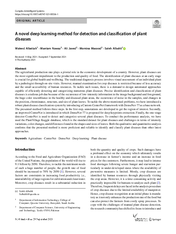 (PDF) A novel deep learning method for detection and classification of ...