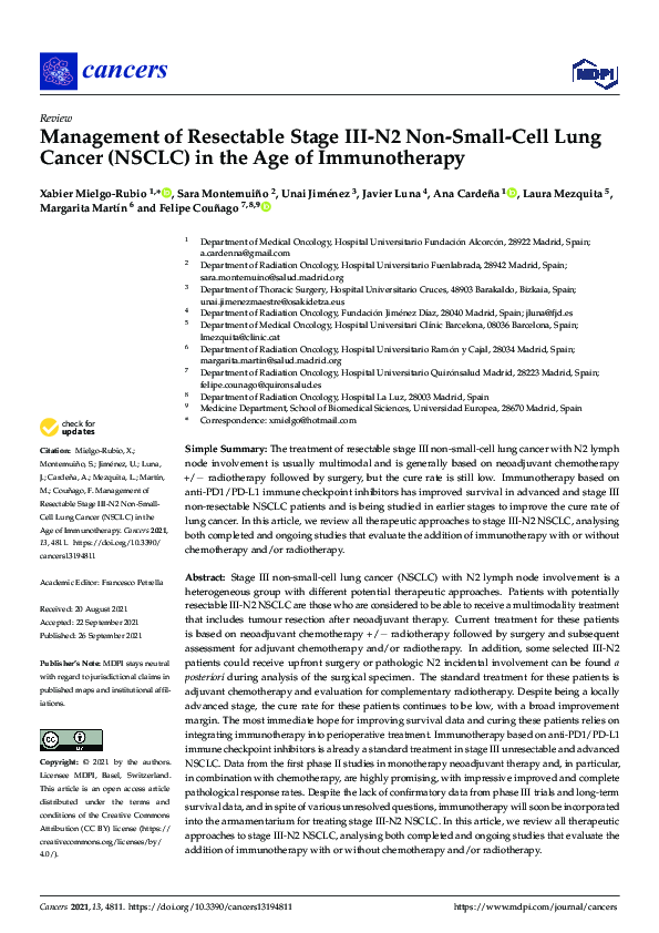(PDF) Management of Resectable Stage III-N2 Non-Small-Cell Lung Cancer ...