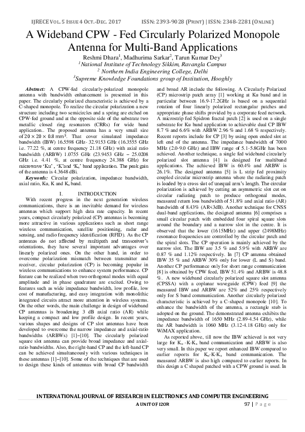 (PDF) A Wideband CPW-Fed Circularly Polarized Monopole Antenna for ...