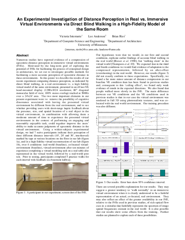 (PDF) An experimental investigation of distance perception in real vs ...
