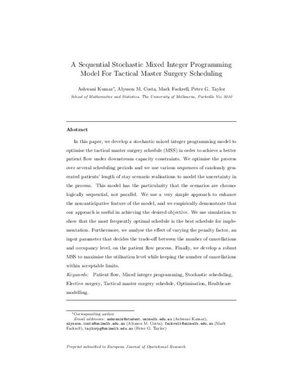 (PDF) A sequential stochastic mixed integer programming model for ...