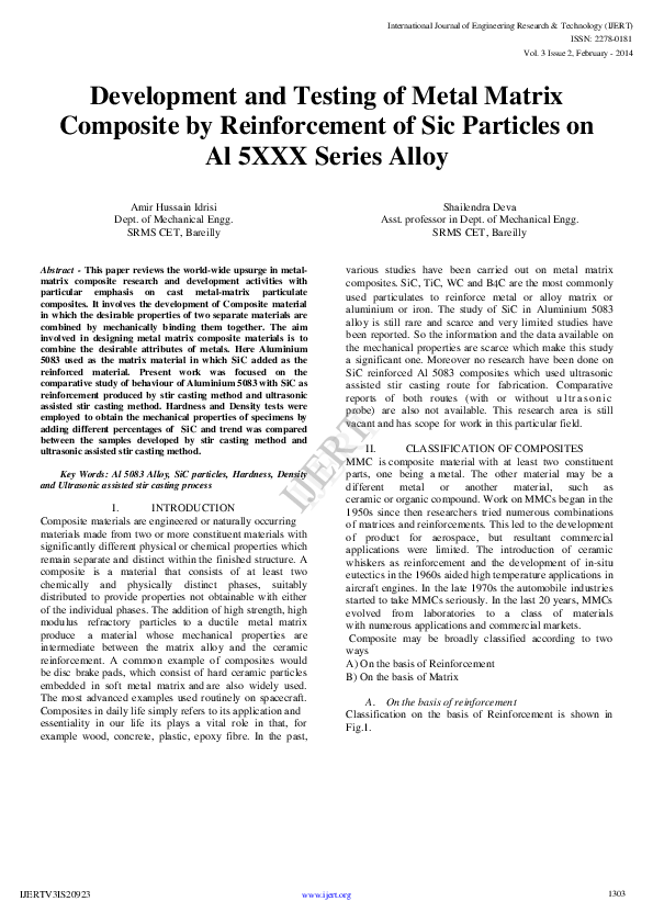 (PDF) Development and Testing of Metal Matrix Composite by ...
