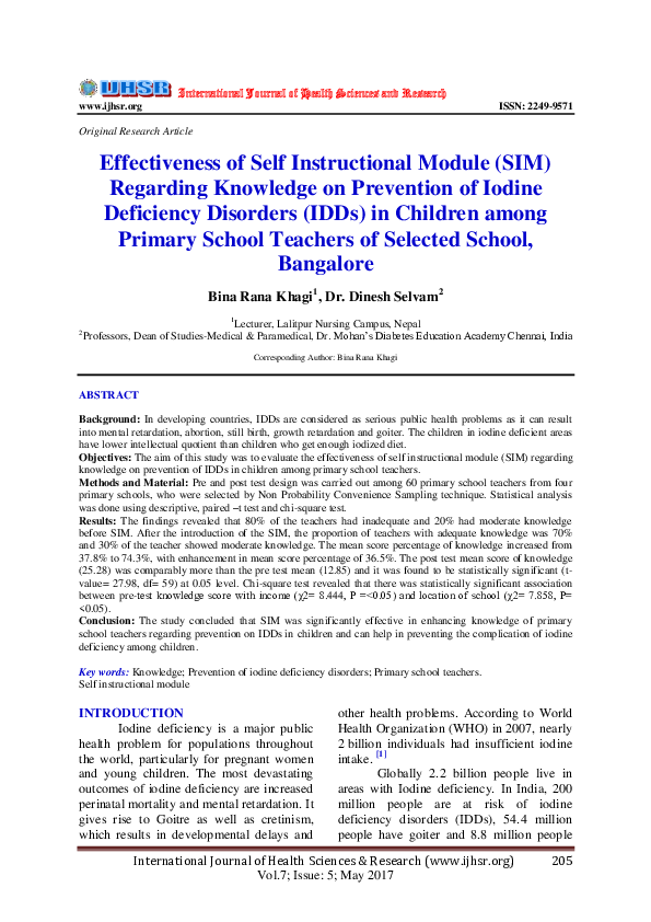 (PDF) Effectiveness of Self Instructional Module ( SIM ) Regarding ...