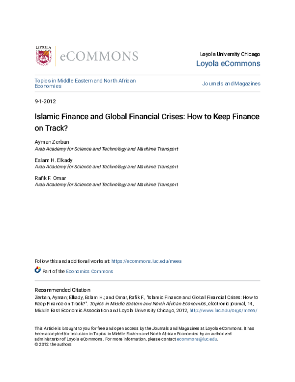 (PDF) Islamic Finance and Global Financial Crises: How to Keep Finance ...