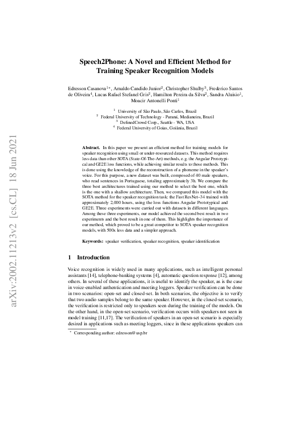 (PDF) Speech2Phone: A Novel and Efficient Method for Training Speaker ...