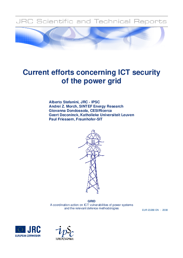 (PDF) Current Efforts concerning ICT security of the power grid