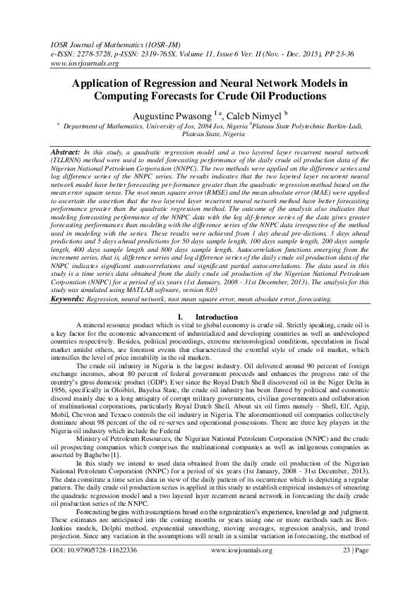 (PDF) Application of Regression and Neural Network Models in Computing ...