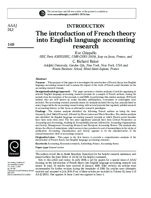 (PDF) The introduction of French theory into English language ...