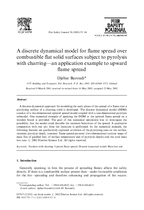 (PDF) A discrete dynamical model for flame spread over combustible flat ...