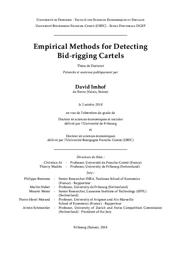 (PDF) Empirical Methods for Detecting Bid-rigging Cartels