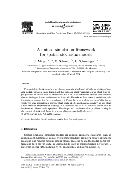 (PDF) A unified simulation framework for spatial stochastic models