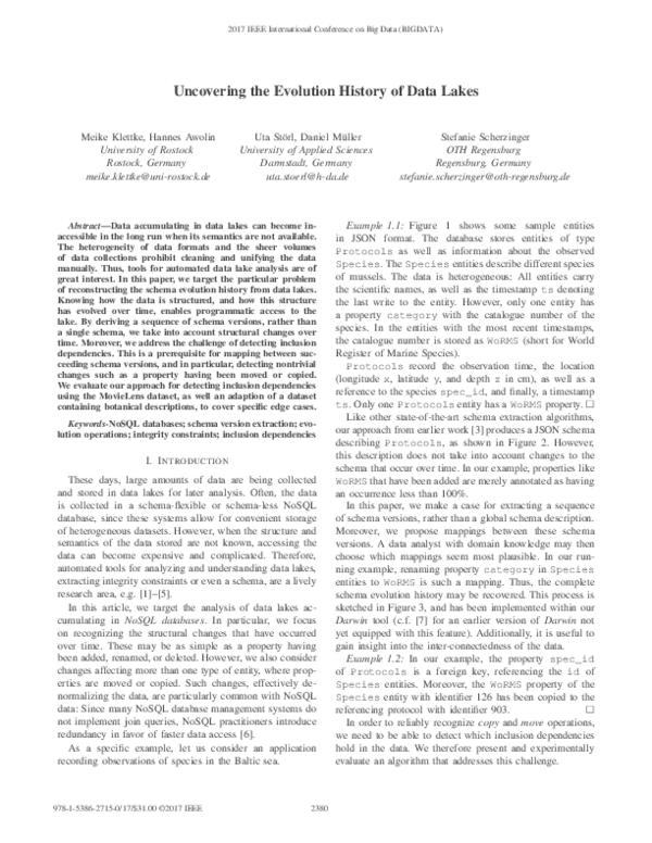(PDF) Uncovering the evolution history of data lakes
