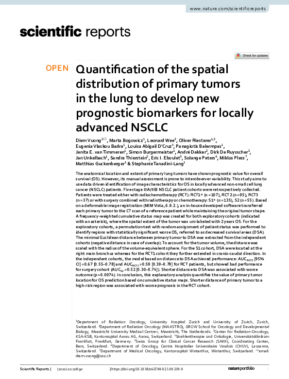 (PDF) Quantification of the spatial distribution of primary tumors in ...