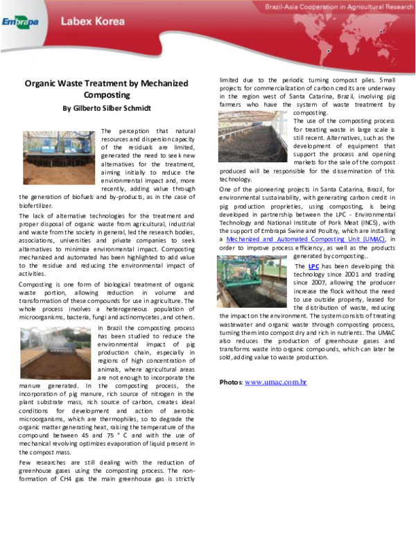 (PDF) Organic Waste Treatment by Mechanized Composting