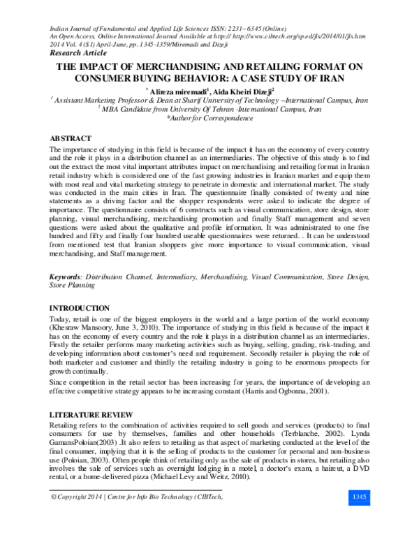 (PDF) The Impact of Merchandising and Retailing Format on Consumer ...
