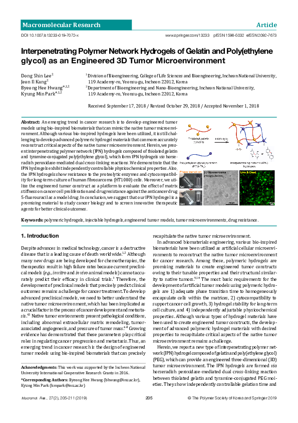 (PDF) Interpenetrating Polymer Network Hydrogels of Gelatin and Poly ...