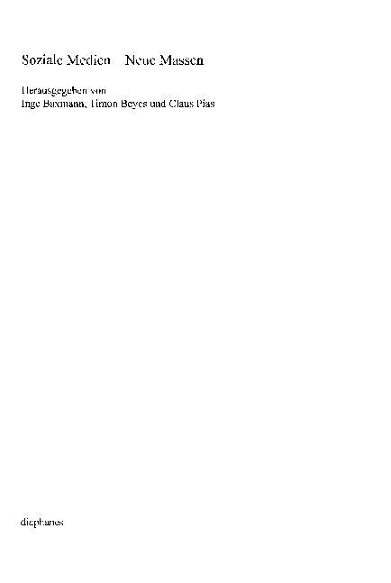 PDF) Soziale Medien: Neue Massen