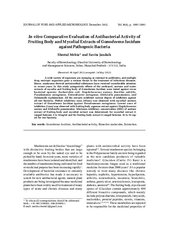(PDF) In vitro Comparative Evaluation of Antibacterial Activity of ...