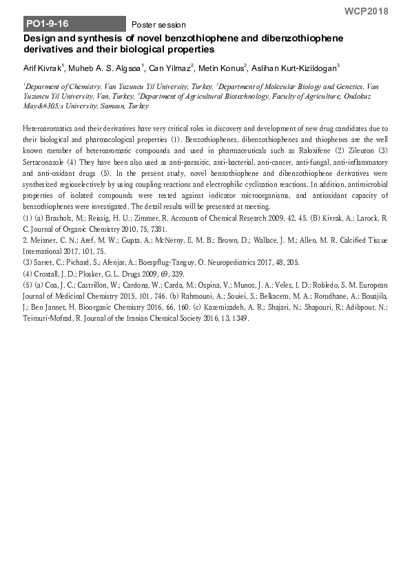(PDF) Design and synthesis of novel benzothiophene and dibenzothiophene ...