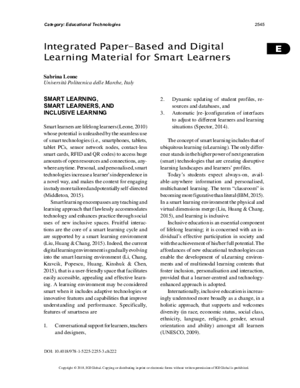 (PDF) Integrated Paper-Based and Digital Learning Material for Smart ...