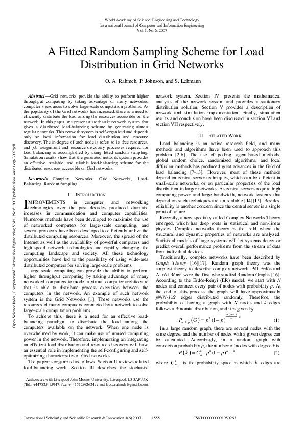 (PDF) A Fitted Random Sampling Scheme for Load Distribution in Grid ...