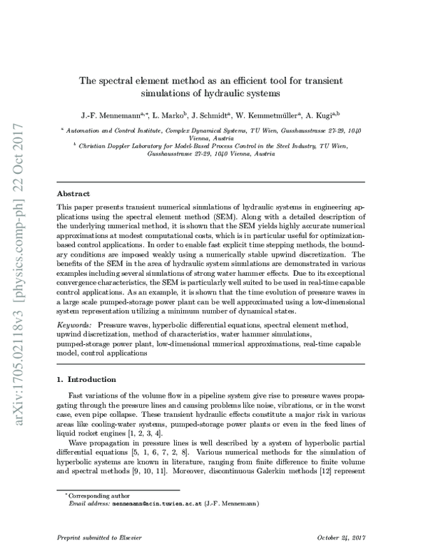 (PDF) The spectral element method as an efficient tool for transient ...