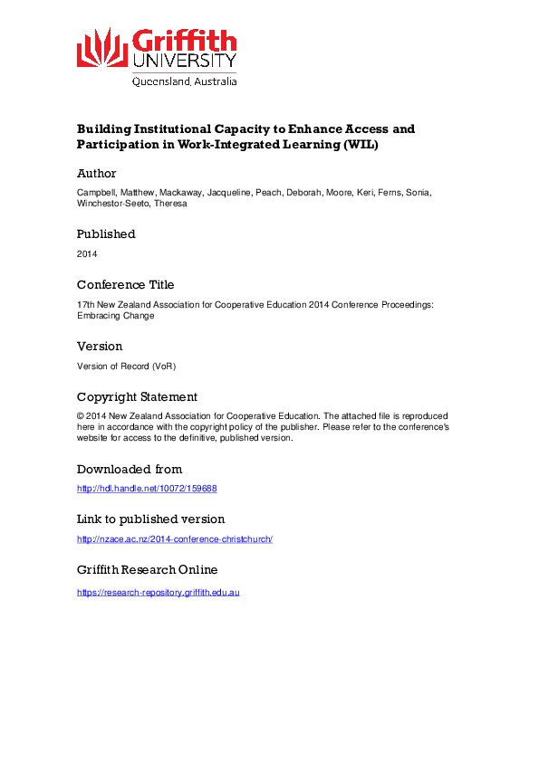 (PDF) Building institutional capacity to enhance access and ...