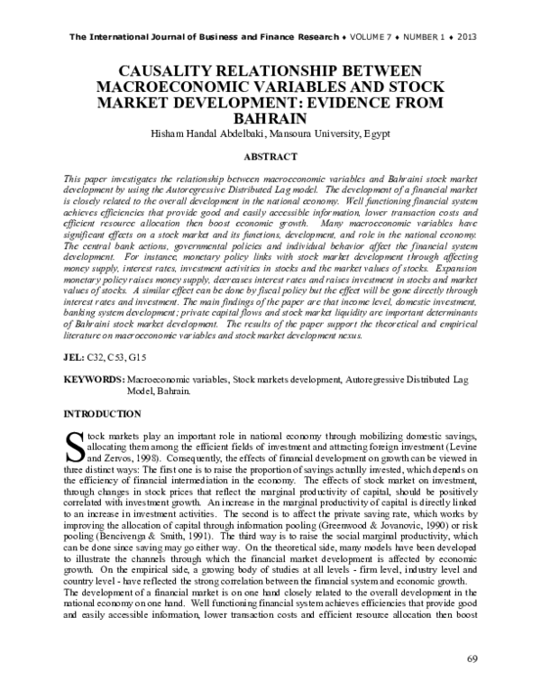 (PDF) Causality Relationship between Macroeconomic Variables and Stock ...