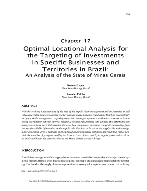 (PDF) Optimal Locational Analysis for the Targeting of Investments in ...