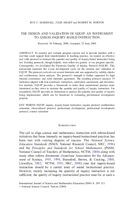 (PDF) The design and validation of EQUIP: An instrument to assess ...