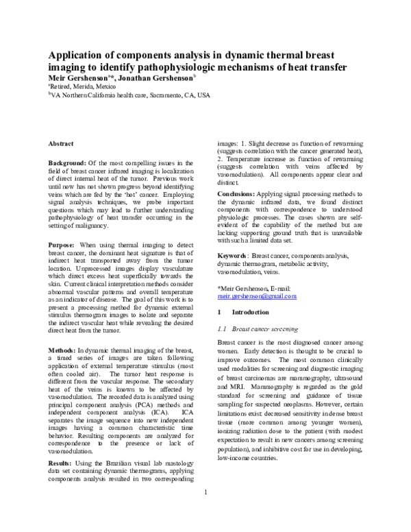 (DOC) Application of components analysis in dynamic thermal breast ...